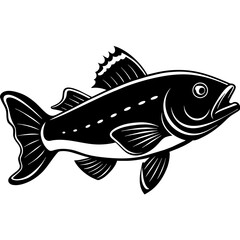 black and white fish, black fish, silhouette vector illustration,icon,svg,pet,goldfish characters,Holiday t shirt,Hand drawn trendy Vector illustration,fish on black background