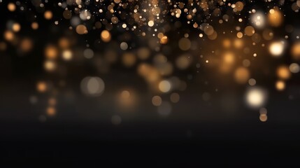 Fototapeta premium bokeh light with glitter against a black background. Generative AI