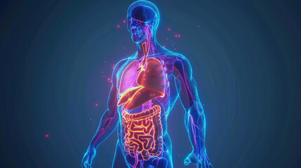 Exploring the Human Body, 3D Illustration of Human Digestive System Anatomy