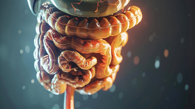Exploring the Human Body, 3D Illustration of Human Digestive System Anatomy
