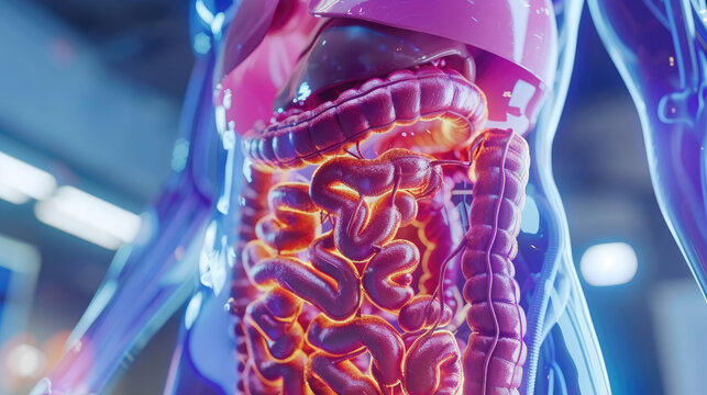 Exploring the Human Body, 3D Illustration of Human Digestive System Anatomy