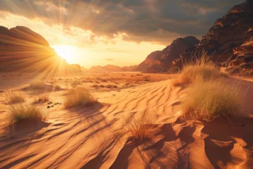 Ingelijste posters stunning nature scene of the desert, beautiful lighting © Kholoud