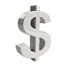 Obraz premium 3d rendered white dollar sign isolated on white background