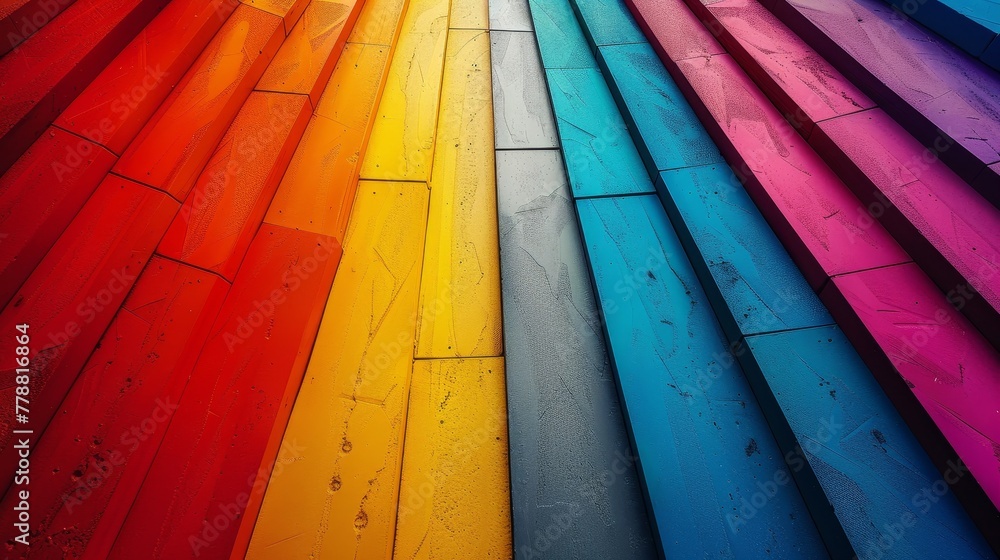 Poster a spectrum of possibilities, with each color representing a different outcome of the plan
