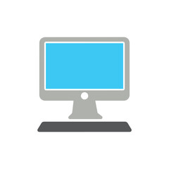 Monitor icon on white background. Vector illustration in trendy flat style