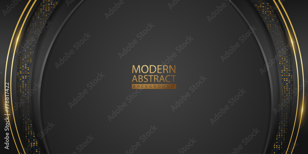 Poster abstract background with glitter and golden lines glowing dots golden combinations.