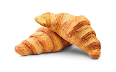 Croissant bread isolated on white background. French breakfast