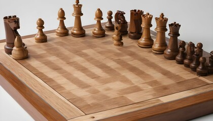 A-Chessboard-With-Pieces-Strategically-Placed- - obrazy, fototapety, plakaty