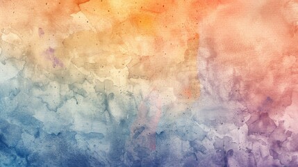 Naklejka premium Watercolor wash on textured paper, delicate color bleed, hints of grain