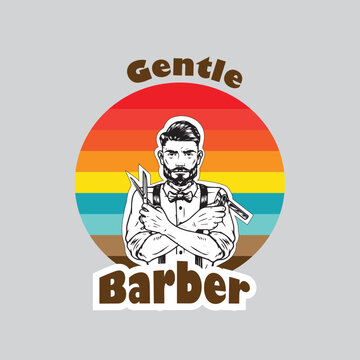 Barber Vintage t-shirt design 