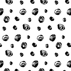 Dot doodles texture seamless pattern. Hand drawn circles.Vector seamless pattern. Print. Repeating background. Cloth design, wallpaper.