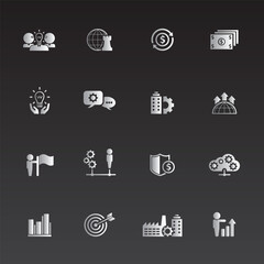 Universal business management and human resources icon set. Universal icons for web and mobile. Vector.	