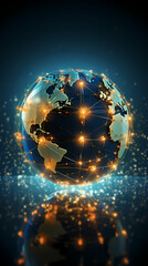 Digital earth network connection concept