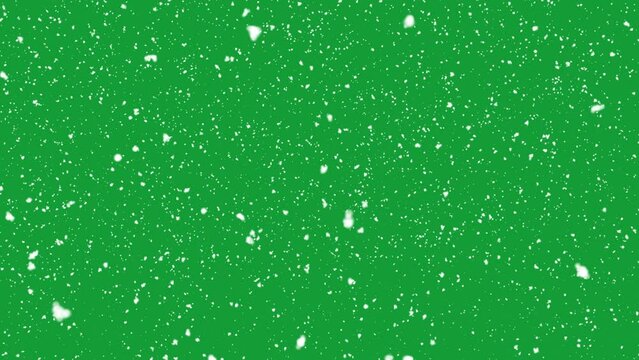 snow falling  on green screen