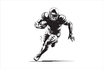 Silhouette of a American football man vector. rugby. american footballer