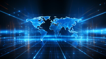 Digital earth network connection concept