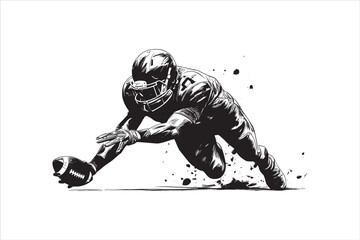 Obraz premium Silhouette of a American football man vector. rugby. american footballer
