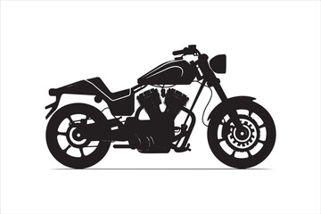 Fototapeta premium vintage motorcycle silhouette design vector isolated on white background. Hand-drawn vintage Ratro motorcycle. classic chopper.