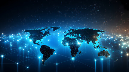Digital earth network connection concept