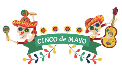 Cinco de Mayo, May 5. Celebrating Mexican heritage. Fiesta banner design. Vector illustration