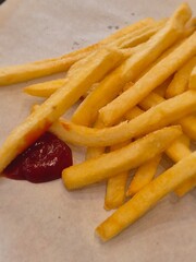 french fries with ketchup