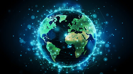 Fototapeta premium Digital earth network connection concept