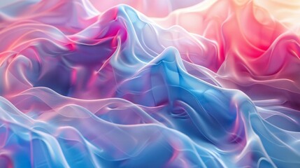 Abstract psychic waves in a gradient of neon and pastel, flowing patterns symbolizing imaginations boundless nature close-up
