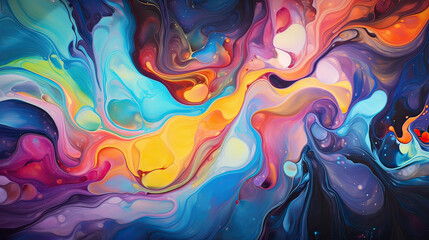 Abstract Fluid Color Swirls Ai Generative
