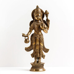 Brass Statue Showcase, brass statue, isolated on a white background to emphasize its artistic details