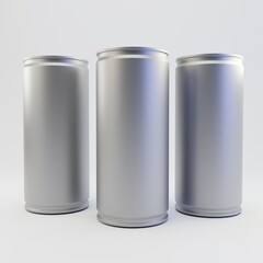 soda can mockup template isolated on light grey background