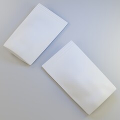 Pouch packaging bags mockup isolated on white background