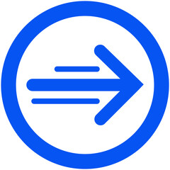 Blue arrow circle rright, blue arrow sign, vector illustration.