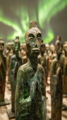 Obraz premium Terracotta sentinels under auroras