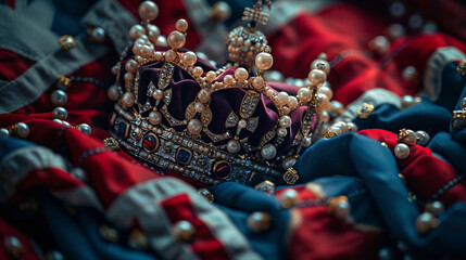 The Coronation of His Majesty The King. Great background for a greeting card. - obrazy, fototapety, plakaty