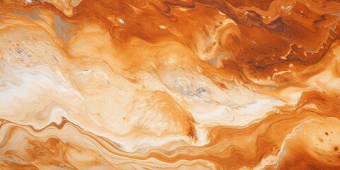 Brown fluid art marbling paint textured background with copy space blank texture design