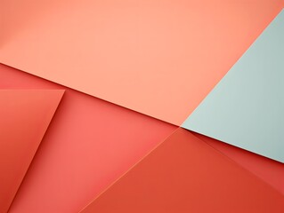 Coral abstract color paper geometry composition background with blank copy space for design geometric pattern