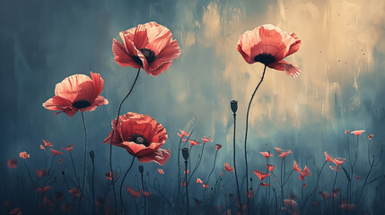 Remembrance Day - a beautiful and symbolic banner symbolizing the memory of the fallen. 1939-1945. 