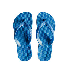 Blue flip flops on a white background