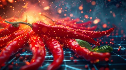 Spicy and Mild, think different concept, futuristic background - obrazy, fototapety, plakaty