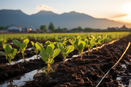 white cabbage growing in a field in a garden bed