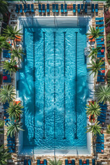 Aerial view of a luxury swimming pool