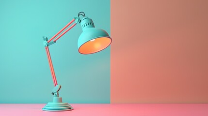 Stylish Desk Lamp Illuminating Minimalist Workspace with Vibrant Colors