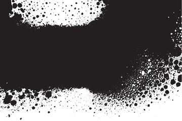 Abstract Monochrome Texture: Grunge Black  White Pattern of Dust, Chips, and Ink Spots on White Background