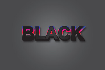 Black 3d editable EPS text effect