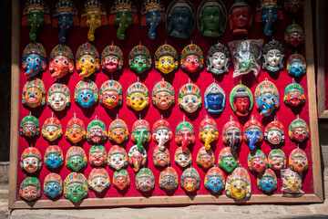 colorful magnets on sale at kathmandu souvenir store, nepal - 778839818