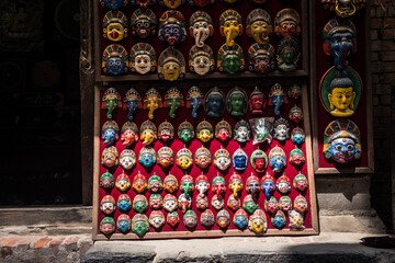 colorful magnets on sale at kathmandu souvenir store, nepal - 778839821