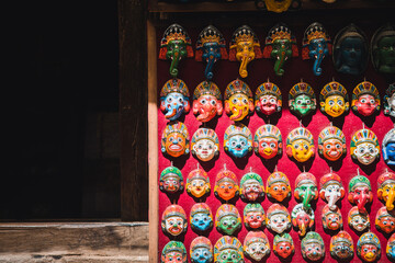 colorful magnets on sale at kathmandu souvenir store, nepal - 778839835