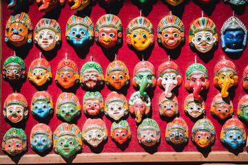 colorful magnets on sale at kathmandu souvenir store, nepal - 778839842