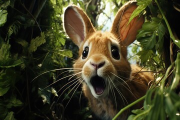 rabbit on wooden background