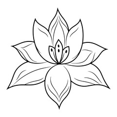 Vector outline icon of a lily, ideal for various design projects.